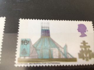 GREAT BRITAIN ERROR 1969 LIVERPOOL CATHEDRAL 1/6 VALUE VALUE SHIFT SG 801 M/MINT 2