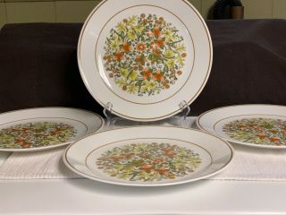 4 Corelle By Corning Indian Summer Dinner Plates Euc