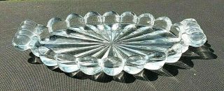 Crystal Heisey Glass Crystolite Oval Tray For Individual Creamer / Sugar