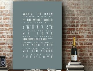 Adele Make You Feel My Love | Word Wall Art Song Lyrics Print | Canvas Gift