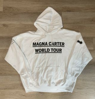 Jay Z Magna Carter World Tour Concert Hoodie White Sz 2xl Rap Hip Hop Music Euc