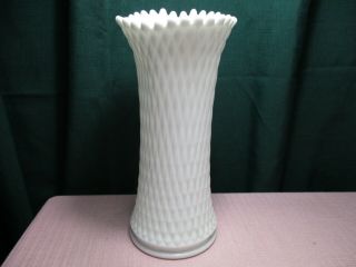 Westmoreland English Hobnail Milk Glass Vase Swung 11 1/2 "