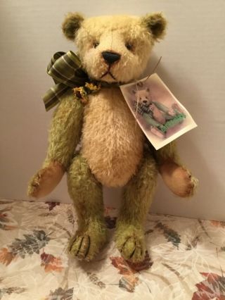 Jared Monroe American Artist 12” Green Lee Mohair Teddy Bear