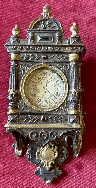 Antique French Or German Miniature Clock For Dollhouse