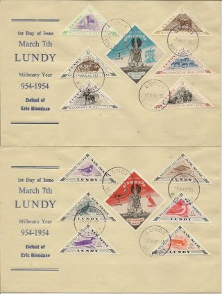 LUNDY 1954 - 69 FDCS (12) INC 122/7 WITH GB 2½d,  128/34,  135/41,  169,  173/6 M/S 2
