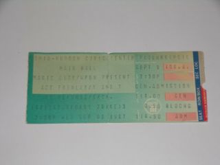 Kiss Band Ace Frehley Comet Solo Concert Ticket Stub 1987 Tour Poughkeepsie Ny