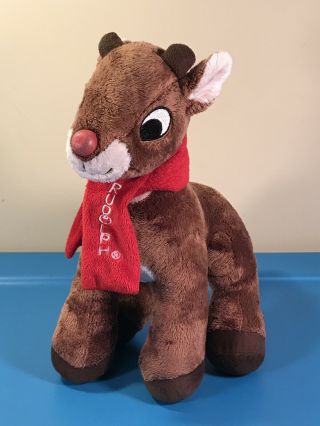 Rudolph The Red Nosed Reindeer Dan Dee Plush Embroidered Scarf Stuffed 12 "