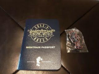 - Guns N Roses Nightrain Passport And Pin Badge Fan Club " Official Document "