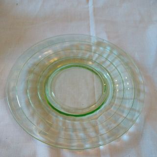 Anchor Hocking Block Optic Green Cup and Saucer Set Uranium Depression Glass 3