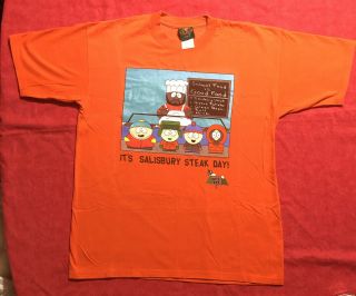Vintage 1997 South Park Comedy Central Its Salisbury Steak Day T - Shirt L