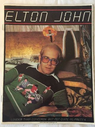 Elton John 1976 Louder Than Concorde But Not Quite As Pretty Concert Program