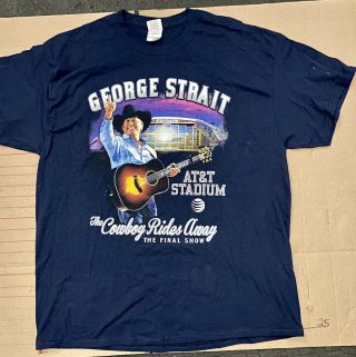 Vintage George Strait Att Stadium The Cowboy Rides Away Final Show Concert Shirt