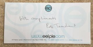 The Who Signed Compliment Slip London Pete Townshend Eelpie Company
