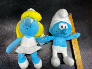 The Smurfs Smurfette Girl & Boy Plush Doll Toys 9 " 2010