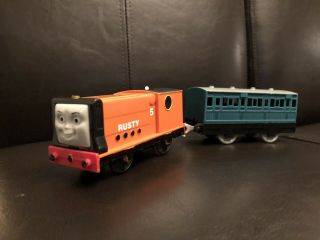 Thomas Train Trackmaster Blue Narrow Gauge Passenger Rusty Rusty’s Coach Set