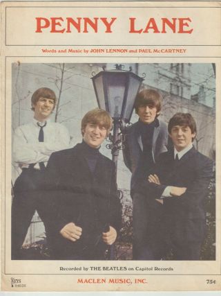 The Beatles Usa 1967 Sheet Music Penny Lane