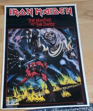 Vintage Iron Maiden 1982 Number Of The Beast Poster Beast Wall Poster