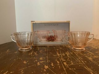 Vintage Indiana Glass Pink Depression Recollection Creamer And Sugar Set Nib