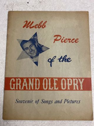 Vintage Webb Pierce Fabry Nashville Publicity Autographed Grand Ole Opry