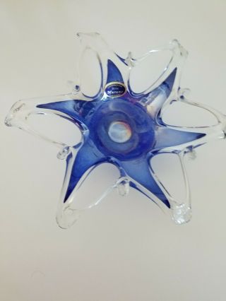 Lavorazione Arte Murano Starfish Shape Glass Bowl Made In Italy.