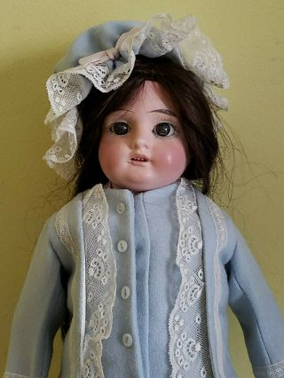 Antique 14 " Bisque Head Leather Body Doll By Lincoln Hoffman Bosch