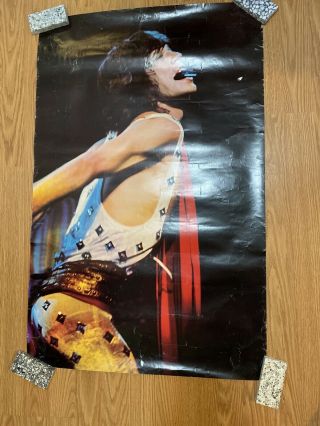 Vintage 1970s Mick Jagger Pin - Up Poster - Rolling Stones 34.  5 X 22