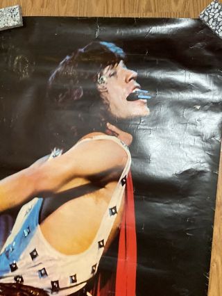 VINTAGE 1970S MICK JAGGER PIN - UP POSTER - ROLLING STONES 34.  5 X 22 2