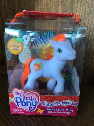 Vintage My Little Pony G3 Butterfly Island Sunny Scent Citrus Sweetheart Nib
