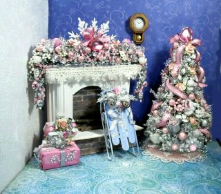 Dollhouse Miniature Christmas Tree W Skirt,  Garland,  Presents Save 20.  00 Now