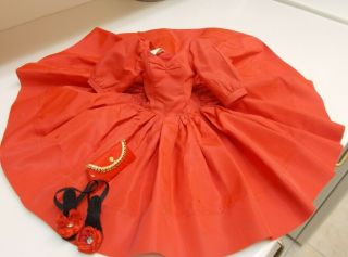 Madam Alexander Cissy Doll Red Taffata Dress,  Shoes,  Purse