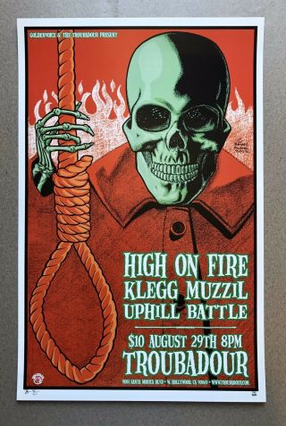 High On Fire Concert Poster Brian Ewing 2002 Artist Proof Signed Sleep Matt Pike