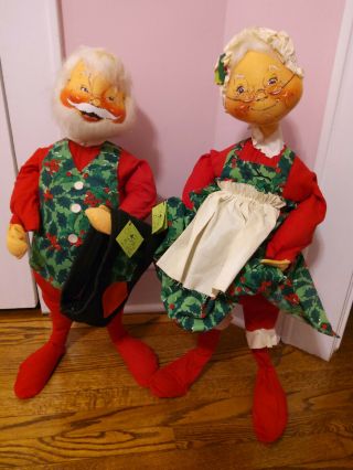 Annalee Mobilitee Large 30 Inch Vintage 1966 Mr.  And Mrs.  Claus