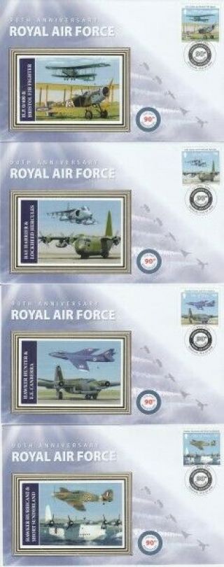 1 APRIL 2008 90th ANNIVERSARY OF THE RAF SET OF ALL 15 BENHAM FIRST DAY COVERS 2