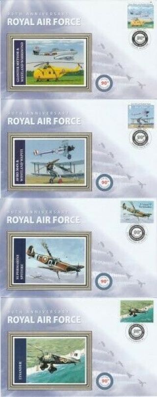 1 APRIL 2008 90th ANNIVERSARY OF THE RAF SET OF ALL 15 BENHAM FIRST DAY COVERS 3