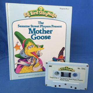 Vintage Big Bird Story Magic Book And Cassette 1980s Mother Goose