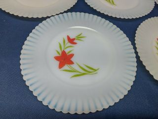 Vintage MacBeth Evans Glass Petalware Florette Set/5 Dessert/Salad Plates 2