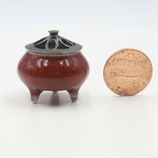 Andrea Fabrega Porcelain Medium Copper Lidded Vessel Miniature Igma Fellow 1:12