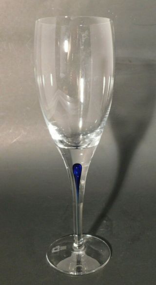Orrefors Crystal Intermezzo Blue Claret Wine Glass 8 3/4 "