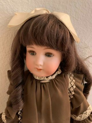 22 " Antique German Bisque/compo Doll - Dressed - Plaster Blue Sleep Eyes