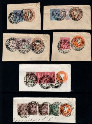 1898 - 1902 Qv “jubilee " & Kevii Stamps Inc Postal Stationary 4d & 10d On Piece