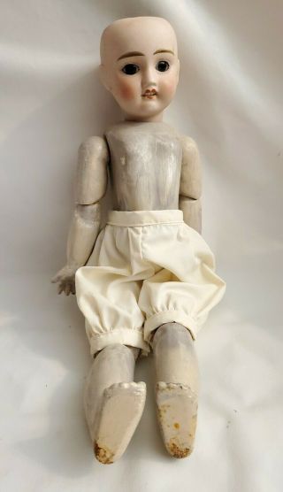 Antique French Bisque Head Character Doll " Jules Verlingue Petit Française " 14 "