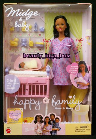 Pregnant Midge Doll Happy Family African American Aa Baby Bump
