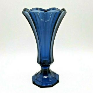 Vintage Fostoria Elegant Glass Dark Blue Virginia Vase