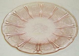 Vintage Jeannette Cherry Blossom Pink Depression Glass 9.  25 " Plate