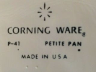 3 Vintage Corning Ware Blue Cornflower P - 41/P - 41 - B Petite Pans 1 3/4 Cup USA 2