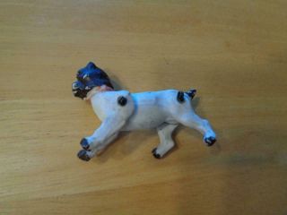 Sm.  Antique/vtg.  Bisque Bull Dog? Unmarked Arms/legs Jointed/doll House? German?