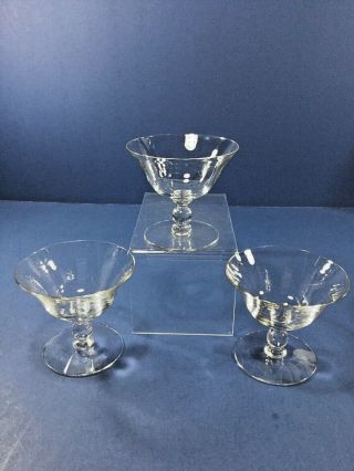 Vintage 3 - 3.  5 " Imperial Glass Candlewick 1 - Ball Stem Cocktail / Liquor Glass 
