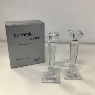 Bohemia Crystal 24 Lead Crystal Olympia Candlesticks 323