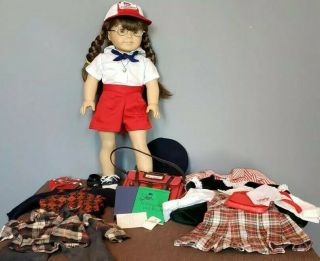1990s Pleasant Company Molly American Girl Doll Set W/ Clothes Accessories