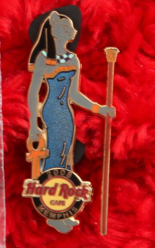 Hard Rock Cafe Pin Memphis Egypt Cat Woman Girl Sphinx Once Hat Lapel Logo